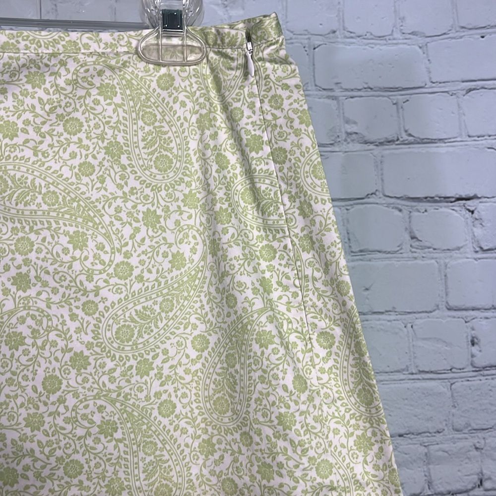 Brooks Brothers Springtime lime green paisley print! A-line size 12 - Picture 3 of 5